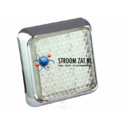 Led 145mm vierkant achteruitrijlicht chroom 125 serie